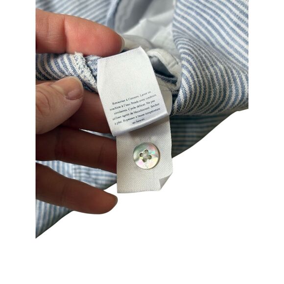 Faherty Aisha Mini Dress size M Linen Sleeveless Blue Striped - Picture 10 of 10